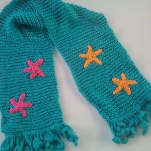Scarffish  Childs Crocheted  Scarf; Turq.